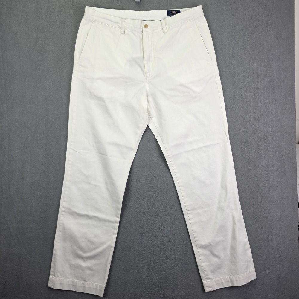 Polo Ralph Lauren Chino Pants Classic Fit White 35x32 Cotton Twill Flat Front